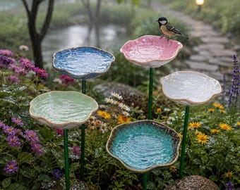 Estación de agua para abejas de cerámica hecha a mano, bebedero para mariposas para jardín, ideal para la decoración de polinizadores y como regalo para amantes de la naturaleza.