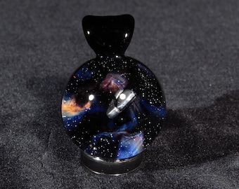 Nave de silicio con colgante de cristal espacial nebulosa n.° 1 Prisma estelar