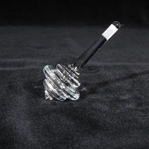 Clear Spinner Long Stem Honey Dipper #3 Glass Spinning Top