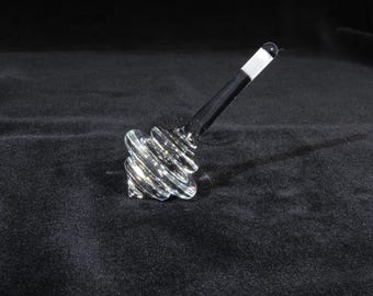 Peonza de vidrio transparente con tallo largo y cuchara para miel n.° 3