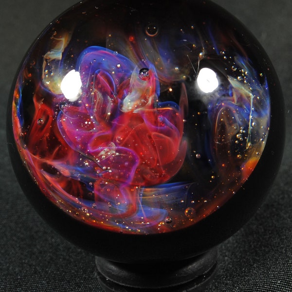 Red Velvet Nebula Glass Marble