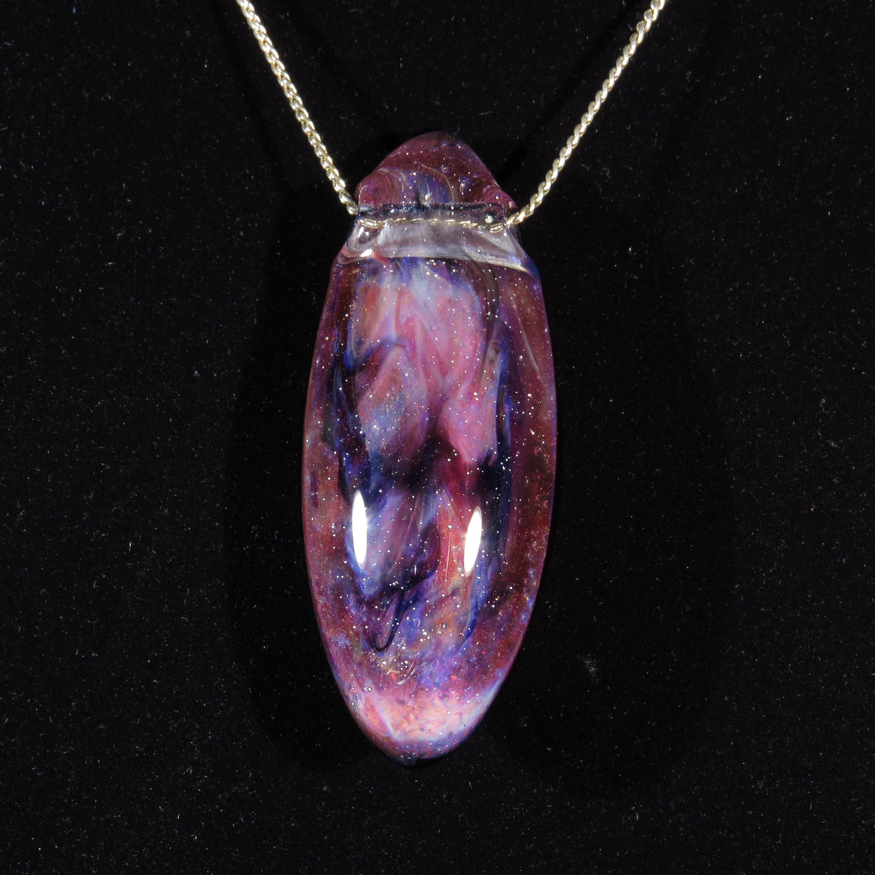 ドロップペンダント レッド星雲 宇宙ガラスジュエリー - Etsy 日本