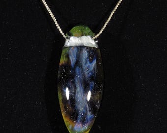 Drop Pendant Blue Nebula Space Glass