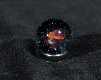 Micro Cosmos Flame Nebula Glass Marble