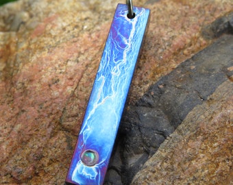 Handmade Titanium Pendant with Inlayed Gilson Opal