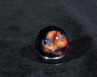Micro Cosmos Galactic Blossom Space Glass Marble