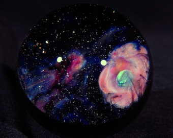 Planetary Nebula with Opal Star Space Glass Marble