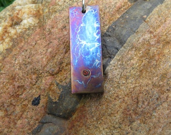 Handmade Titanium Pendant with Inlayed Gilson Opal Energized