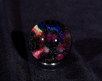 Red Ghost Nebula Space Glass Marble