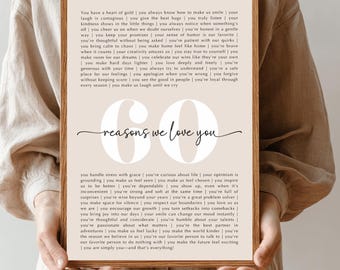 60 Gründe, warum wir dich lieben Poster Beige, druckbare 60 Geburtstagsgeschenk für Sie oder Ihn bearbeitbar, personalisierte 60