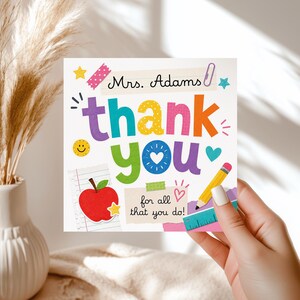 Printable Teacher Appreciation Card Teacher Appreciation Week Editable Template Gift Idea Canva Instant Download End Of School Year Gift Tag