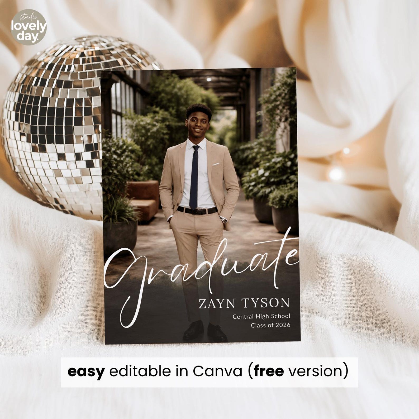 Graduation Invitation Template, Modern Graduation Announcement, Senior ...