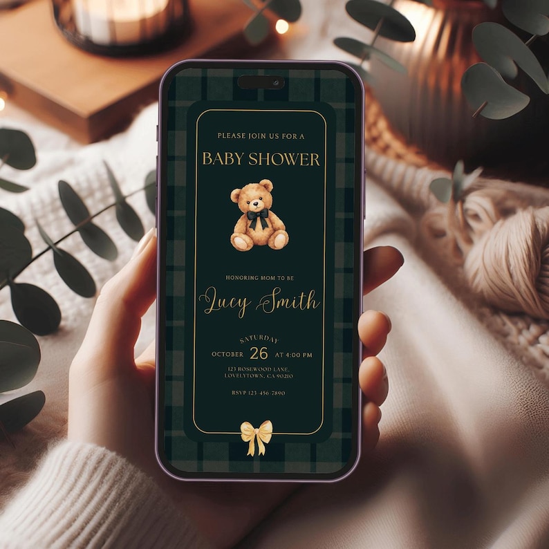 Luxury Polo Teddy Bear Baby Shower Invite | Polo Baby Shower Invitation ...