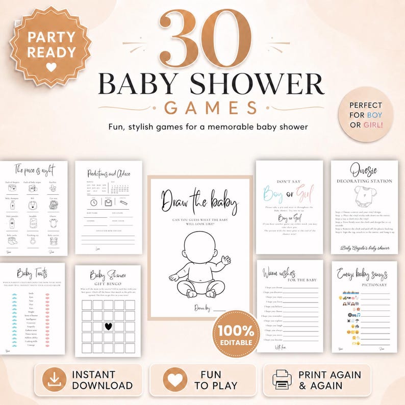 Onesie Decorating Station Sign, Decorate a Onesie, Baby Shower Activity Template, Heat Press and Vinyl, Decorate a Bib, Editable in Canva image 8