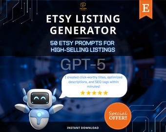 Etsy Prompt Bundle | 50 ChatGPT Prompts for High-Converting Listings | SEO Titles & Descriptions