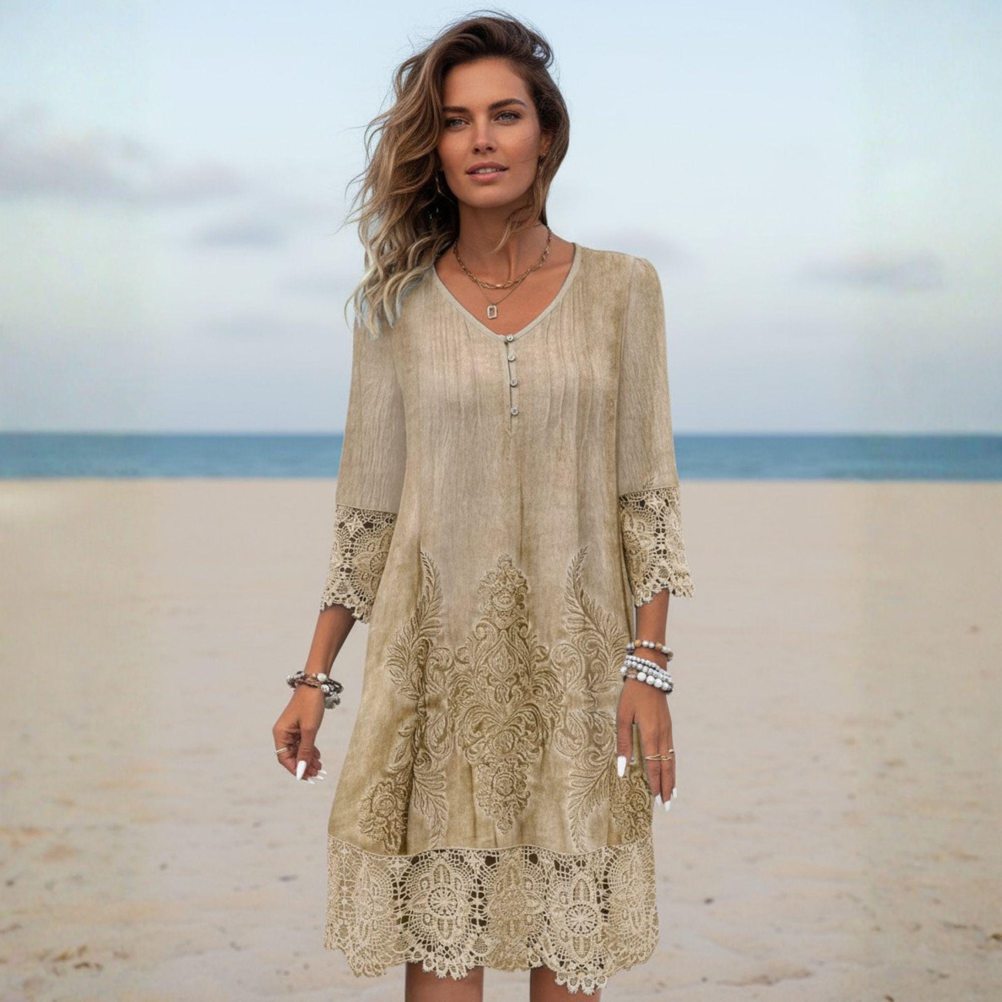 Bohemian Embroidered Dress - Etsy
