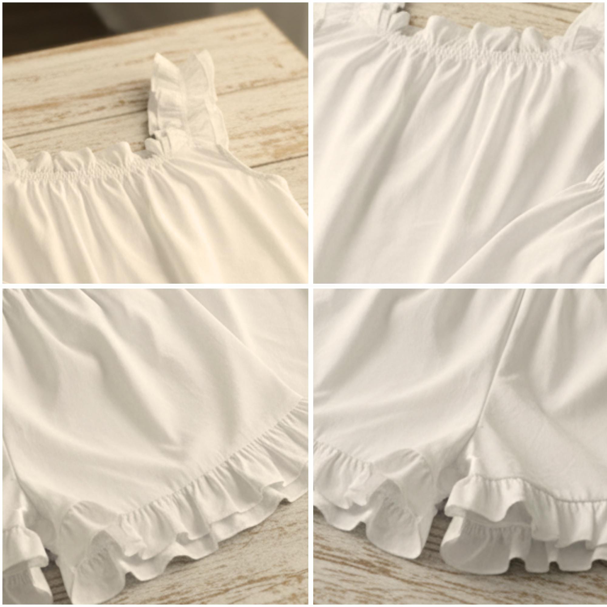 White Ruffle Cami Shorts Pajama Set – Bridal Lounge Sleepwear - Etsy