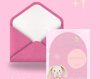 Digital Invitation – Baby shower – Baptisms – Birthday – Customizable Canva Template