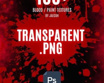 100+ blood / paint textures .png blood overlays, horror blood effects, realistic blood splatter, digital download // photoshop