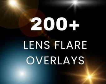 200+ lens flare overlays for photoshop // .png transparent background