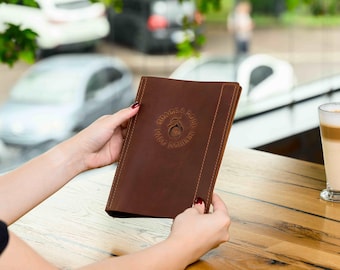 Custom Leather Menu Cover, Restaurant Menu Book, Customizable