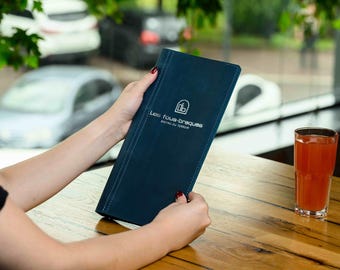 Custom Leather Menu Cover, Restaurant Bar Wine List, Personalized