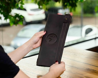 Custom Leather Menu Cover, Restaurant Bar Cafe Menu Holder