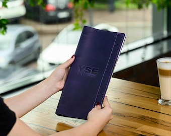 Custom Leather Menu Cover, Restaurant Bar Coffee Shop, Personalized