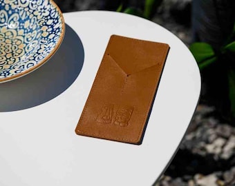 Personalized Leather Cutlery Holder, Silverware Pouch