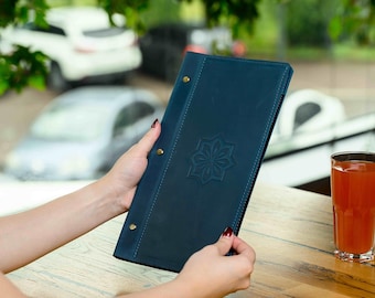 Custom Leather Menu Cover, Restaurant Wine List, Menu Folder