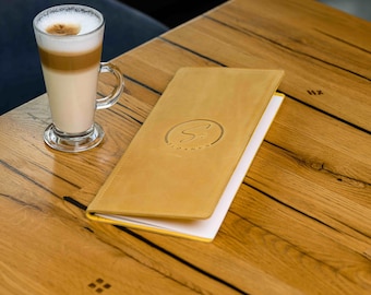 Custom Leather Menu Cover with Logo, Wine List Cover, Restaurant Menu Book, Cocktail Menu, Menu Holder, Menu Card Holders, Menu Booklet