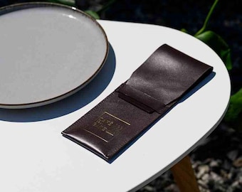 Personalized Leather Cutlery Holder, Custom Silverware Organizer