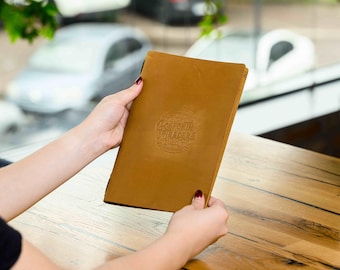 Custom Leather Menu Binder, Personalized Restaurant Menu Cover