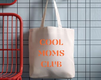 Moms Club Cotton Tote Bag, Mother's Day Gift, Geschenk Muttertag, Baumwolltasche, Tasche Mama