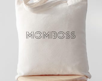 Momboss Cotton Tote Bag, Gift for Mom