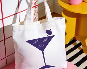 Girls Trip Tasche Personalisiert, Bride Crew Tote Bag 2026, JGA Geschenk Braut, Junggesellinnenabschied personalisiert, Tasche Sommerurlaub