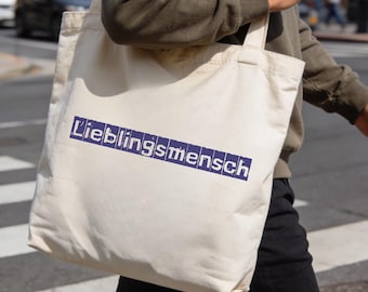 Lieblingsmensch Tote bag, Baumwolltasche, Nachhaltig, Geschenkidee, Valentinstag, Valentine, Geschenk Freundin & Partner, Typografie Tasche