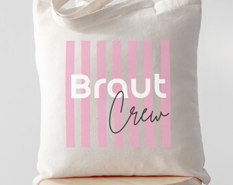 Braut Crew Tasche, JGA Team Bride Tasche, Junggesellinnenabschied Tote bag, Hochzeit Crew Geschenk, Trauzeugin Stoffbeutel
