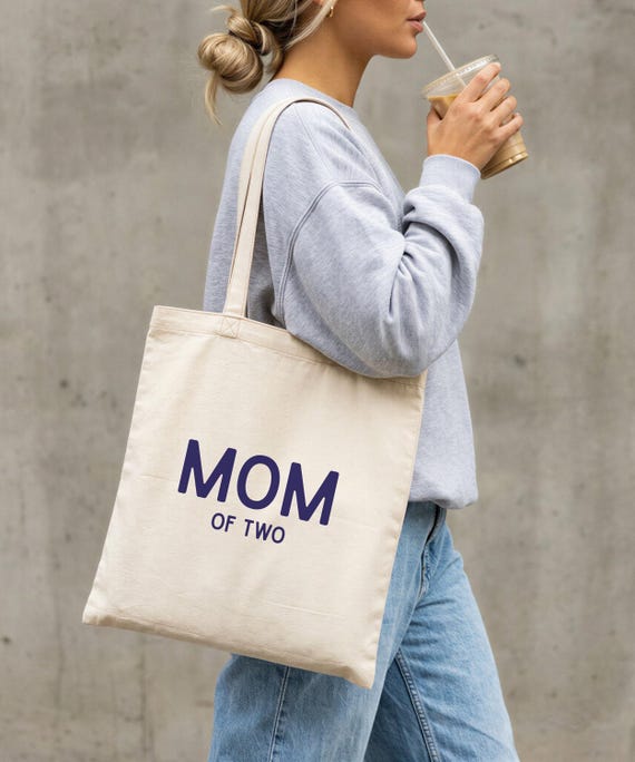 Mom Of Two Tote Bag, Geschenk für Mama, Personalisierbare Muttertag Tasche, Geschenk Mutter, Einkaufstasche Mama, Jungsmama, Zweifachmama