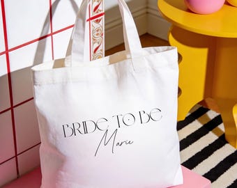 Bride To Be Tote Bag, Braut Tasche personalisiert, JGA Tasche Bride, Hochzeit Tasche mit Name, Geschenk Braut Junggesellinnenabschied