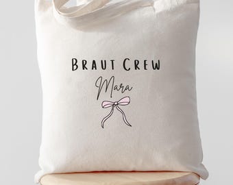 Braut Crew Tasche personalisiert mit Name, JGA Tasche für Freundinnen, Bridesmaid Geschenk, Hochzeit Accessoire, Junggesellinnenabschied