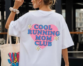 Cool Moms Running Club Shirt Damen, Run T-Shirt Oversize, Sport Lover Geschenk, Sportliches Graphic Tee, Laufsport Outfit Damen