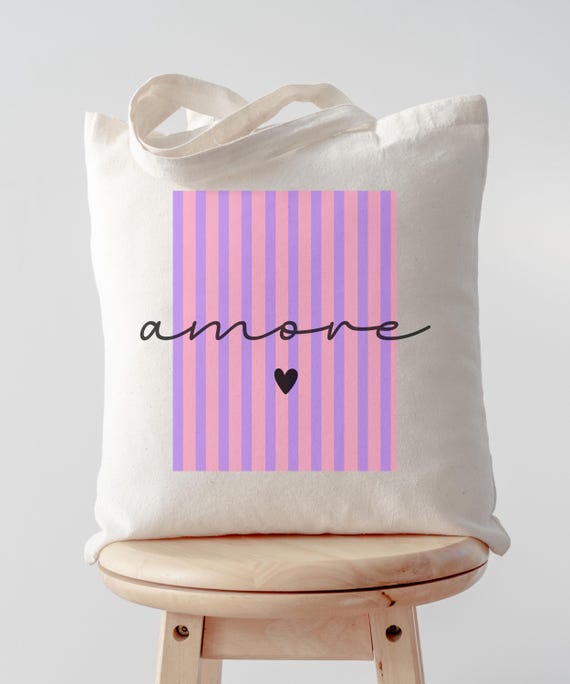 Amore Tote Bag, Stoffbeutel amore, Geschenk Freundin, nachhaltig, Baumwolltasche, Geschenk Mama, Geschenk Muttertag, Liebe Geschenk
