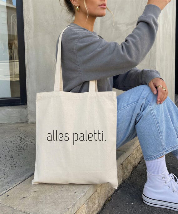 Alles Paletti Tote Bag - Funny Statement Bag, Baumwolltasche minimalistisch, Lustiges Statement Tasche, Geschenkidee Humor