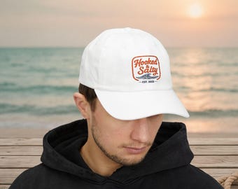 Hooked & Salty Hat: Coastal Cotton Cap for Ocean Adventures