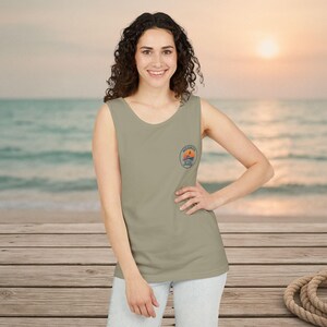 Unisex Beach Vibes Tank Top: Garment-Dyed Cotton, Hooked & Salty Design image 5