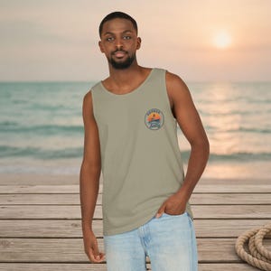 Unisex Beach Vibes Tank Top: Garment-Dyed Cotton, Hooked & Salty Design image 9