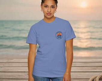 Hooked & Salty Boating Unisex Garment-Dyed T-Shirt, Beachwear, Summer Vibes, Fishing Enthusiast Gift, Casual Tee, Coastal Style