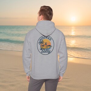 Retro Salty Beach Vibes Hoodie: Unisex Cotton-Poly Blend Pullover image 9