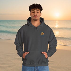 Retro Salty Beach Vibes Hoodie: Unisex Cotton-Poly Blend Pullover image 4